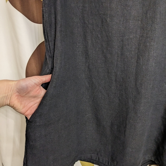 Bryn Walker 100% Linen XS oversized black mini dress - Picture 4 of 8